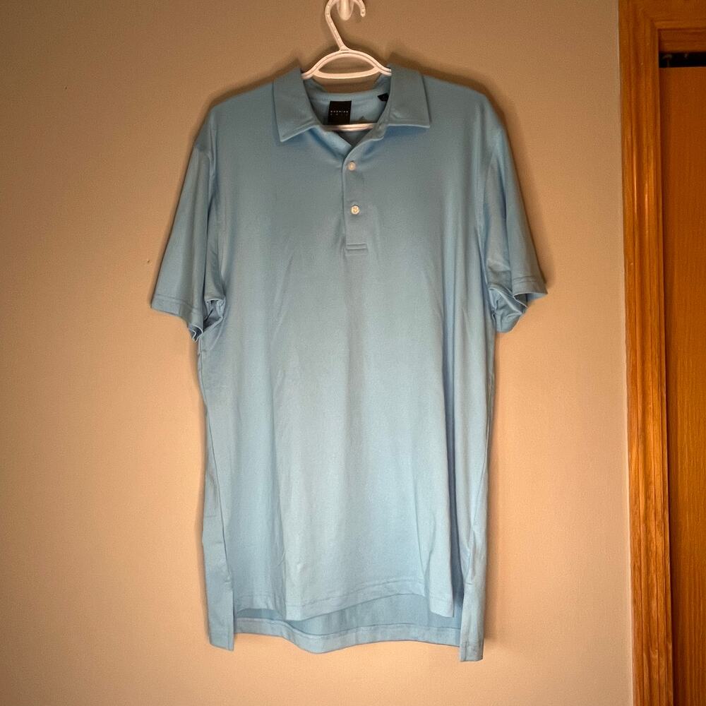 Men’s Dunning Golf Polo Light Blue Short Sleeve Size Medium